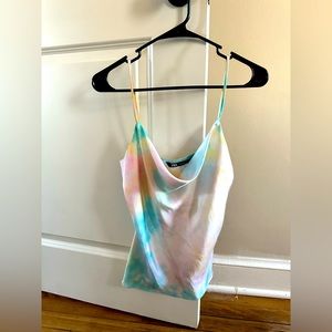 Zara Cow Neck Satin Tank